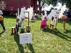 Milking cows