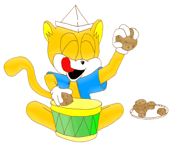 iSquish playing drums with muffins?
