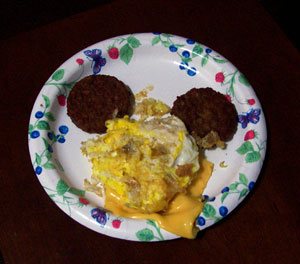 soy sausage and real eggs The IRONY PLATTER